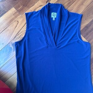 Anne Klein Royal Blue Women's Draped Blouse